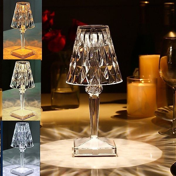 autolock Nachttischlampe Kristall Diamant Tischlampe USB günstig online kaufen