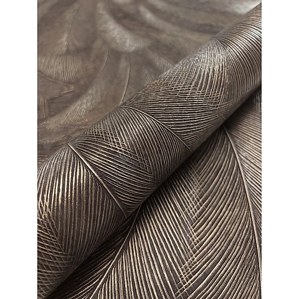 Newroom Vliestapete Savina Anthrazit Palmen Natur Strukturiert FSC® günstig online kaufen