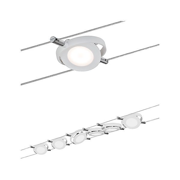 Paulmann "LED Seilsystem RoundMac Basisset 6x200lm 6x4,3W 2700K 230/12V Wei günstig online kaufen