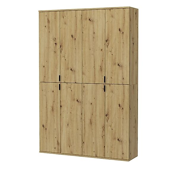 Inn.Furn Garderobenschrank Eiche 122 cm Flexible Inneneinteilung Line-Up günstig online kaufen