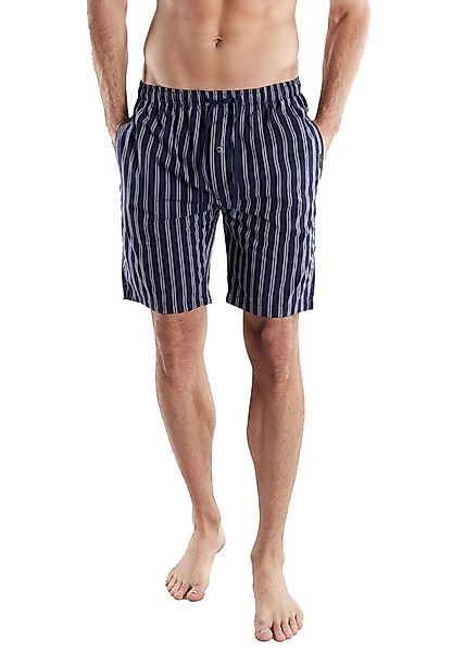 bugatti Schlafhose BUGATTI Herren Bermuda blau längsgestreift (1-tlg) günstig online kaufen