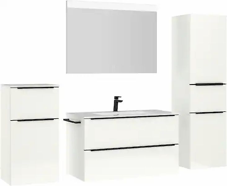 nobilia® Badmöbel-Set »Levere« vormontiert, mit Soft-Close, 4 Stk. tlg. günstig online kaufen