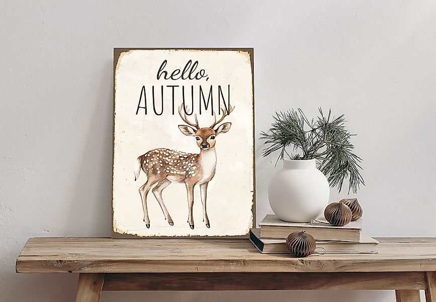 queence Alu-Dibond-Druck "Rehkitz", (1 St.), Autumn, Herbst, Schild günstig online kaufen