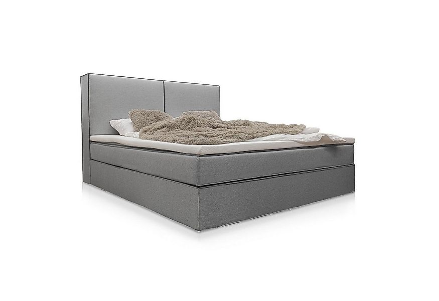 Juskys Boxspringbett Detroit, inklusive Topper, angenehme Einstiegshöhe, Ch günstig online kaufen