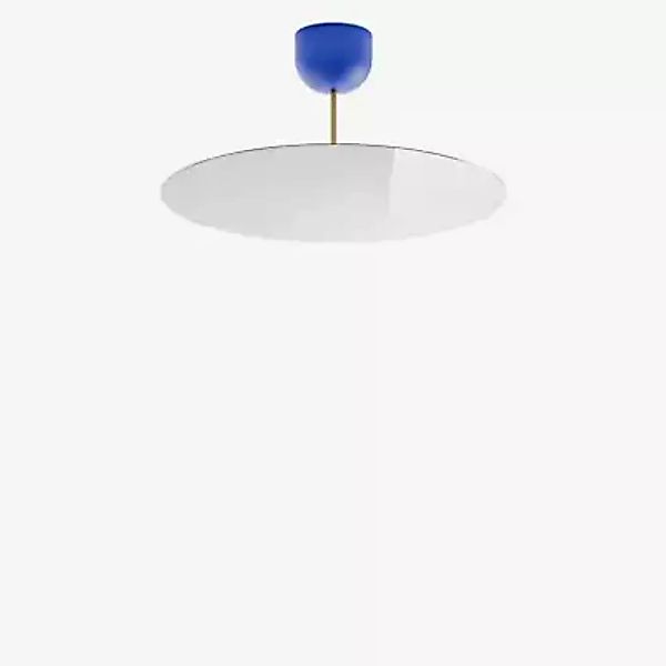 Luceplan Millimetro Pendelleuchte LED, blau/messing - H. 23 cm - ø50 - Phas günstig online kaufen