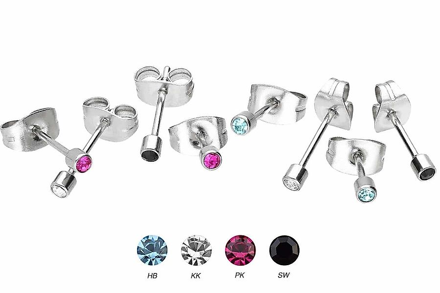 FILANGO Single-Ohrstecker Chirurgenstahl Ohrstecker KRISTALL (Ohrstecker günstig online kaufen