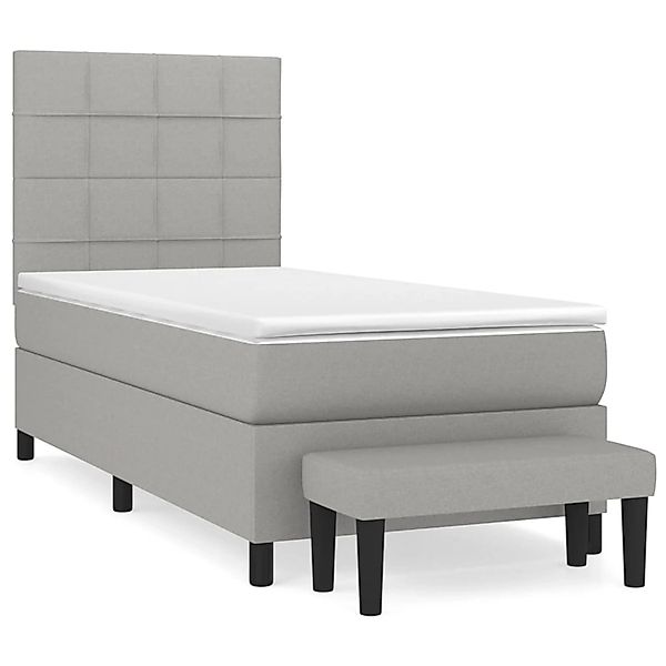 vidaXL Boxspringbett mit Matratze Hellgrau 80x200 cm Stoff1386386 günstig online kaufen