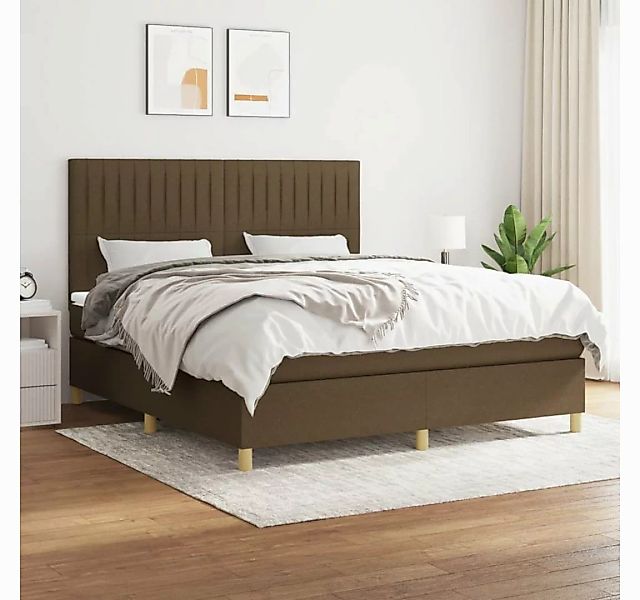 vidaXL Boxspringbett Boxspringbett mit Matratze Dunkelbraun 160x200 cm Stof günstig online kaufen