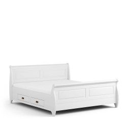 Doppelbett Bettgestell aus Kiefer Massivholz im Landhausstil günstig online kaufen