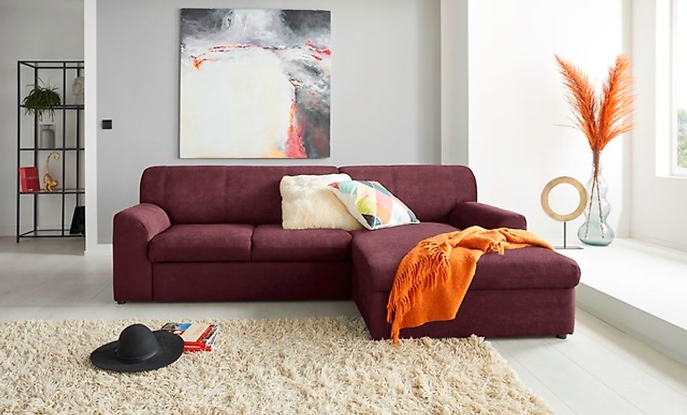 DOMO collection Ecksofa »Topper, elegant und zeitlos, kompaktes Stellmaß 24 günstig online kaufen