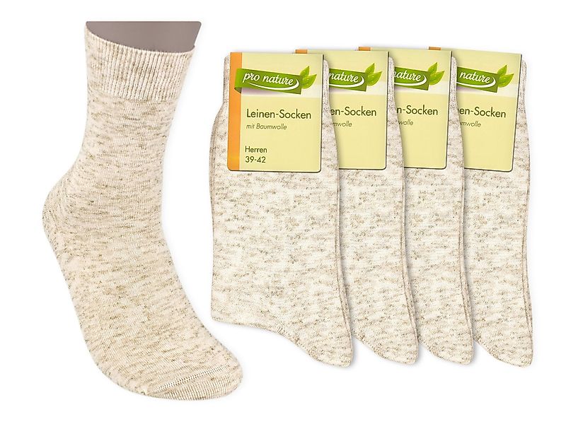 Die Sockenbude Basicsocken LEINEN (Bund, 4-Paar, beige melange) Baumwolle m günstig online kaufen