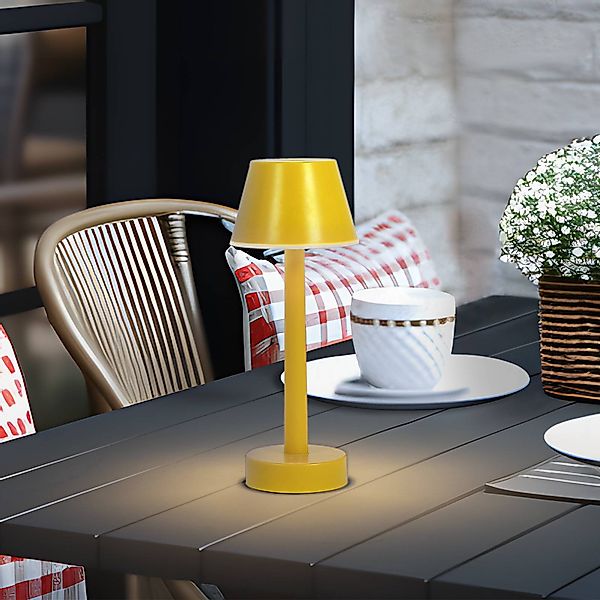 Lindby Außen-Tischleuchte Gaja, LED, Kunststoff Gelb Farbwechsel RGB + weiß günstig online kaufen