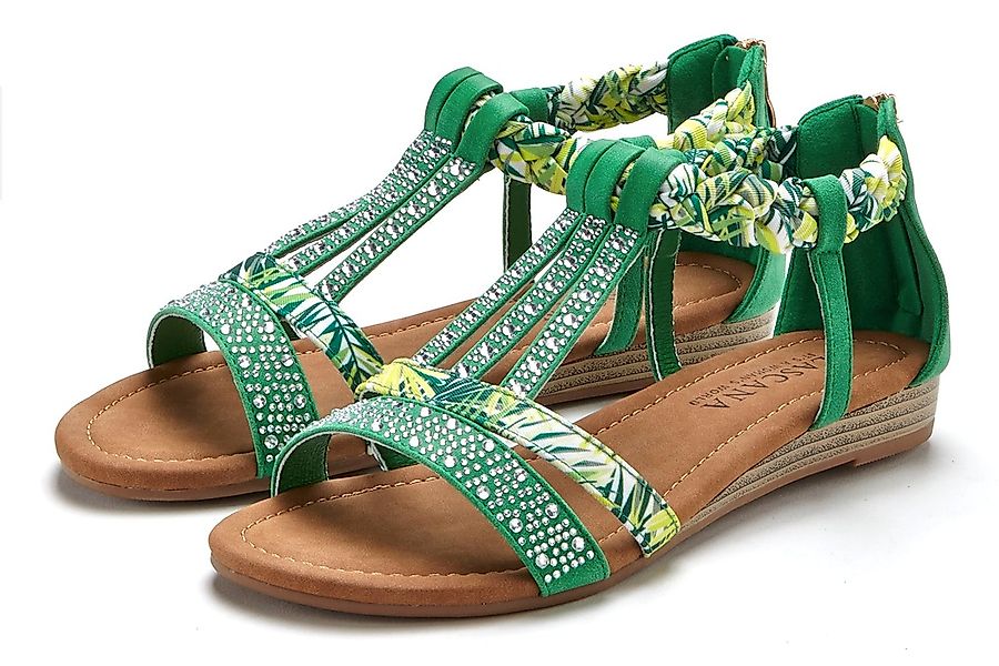 LASCANA Sandale "Sommerschuh, Sandalette,", mit Verzierung und kleinem Keil günstig online kaufen