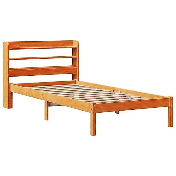 vidaXL Bett Bettgestell mit Kopfteil ohne Matratze Wachsbraun 75x190 cm günstig online kaufen