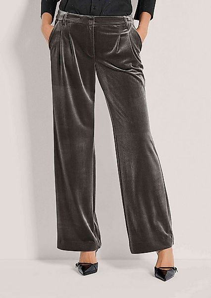 MADELEINE Stoffhose Weite Stoffhose aus Samt, Mid Waist Weit geschnittene S günstig online kaufen