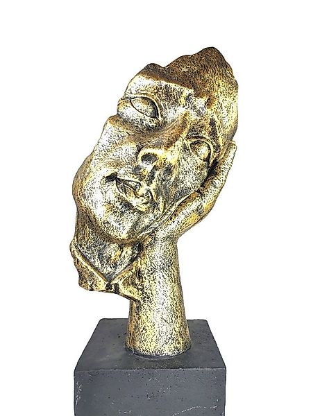 GlasArt handmade Skulptur Deko Gesicht Büste aus Kunststein 50x20 cm Wohnzi günstig online kaufen