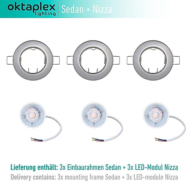 Oktaplex lighting LED Einbaustrahler 3er Set günstig online kaufen