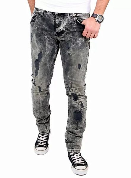 VSCT Destroyed-Jeans VSCT Jeans Herren Alec Slim Black Bleached Destroy Des günstig online kaufen