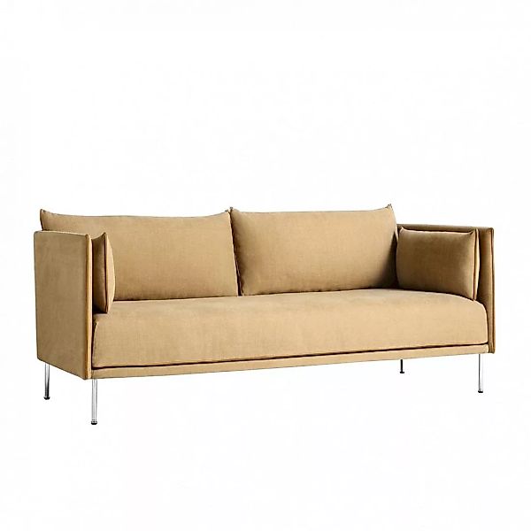 HAY - Silhouette 2 Sitzer Sofa Füße Stahl - hellbraun/Stoff Romo Linara 142 günstig online kaufen