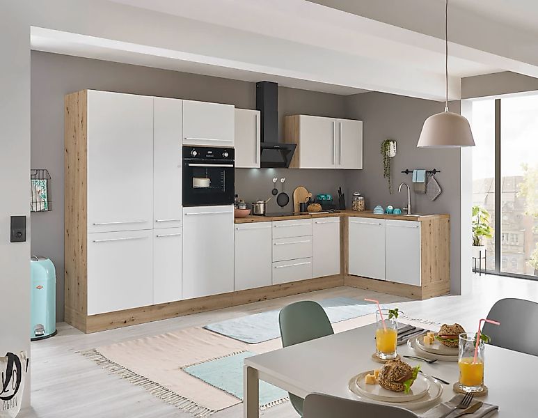 KOCHSTATION Winkelküche "Florida, Stellbreite 370x175 cm" wahlweise mit E-G günstig online kaufen