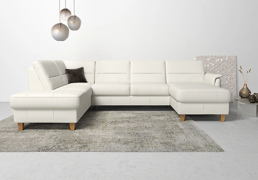 Home affaire Wohnlandschaft "Palmera U-Form, B: 308 cm" optional Bettfunkti günstig online kaufen