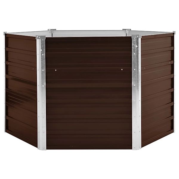vidaXL Garten-Hochbeet Braun 129 x 129 x 77 cm Stahl 660628 günstig online kaufen