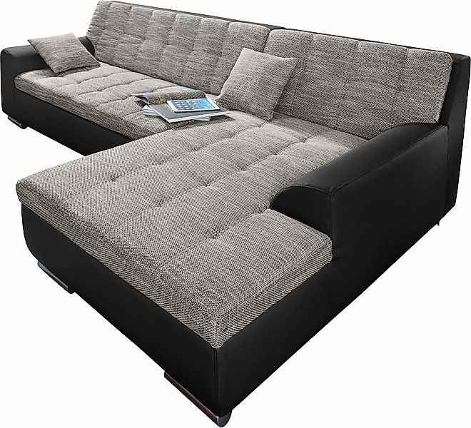 DOMO collection Ecksofa Treviso, wahlweise mit Bettfunktion, incl. Zierkiss günstig online kaufen