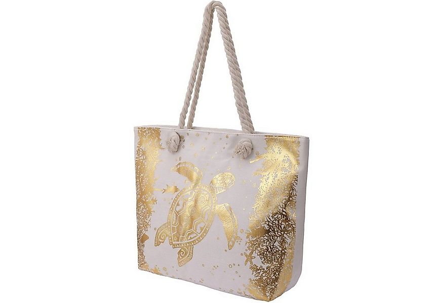 KARMA Strandtasche Damen Schildkröte Creme od. Schwarz 54 cm Badetasche (Ta günstig online kaufen