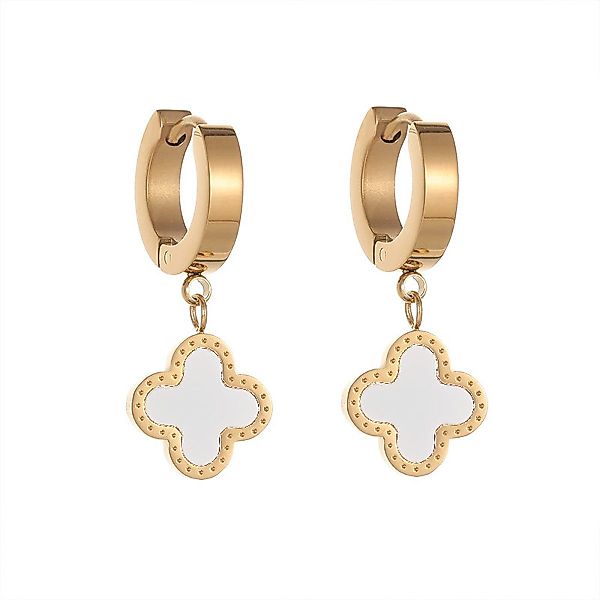 KARMA Paar Ohrhänger Kleeblatt Silber Gold günstig online kaufen