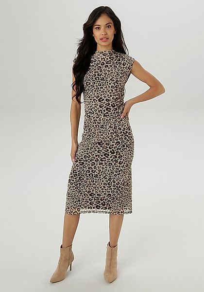 Aniston SELECTED Midikleid In Mesh-Qualiät und im angesagten Leoprint günstig online kaufen