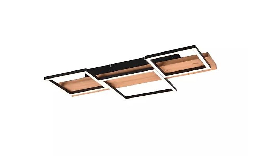LED-Deckenleuchte Switch-Dimmer Matt 1 Stück Metall / Holz Schwarz, Hellbra günstig online kaufen