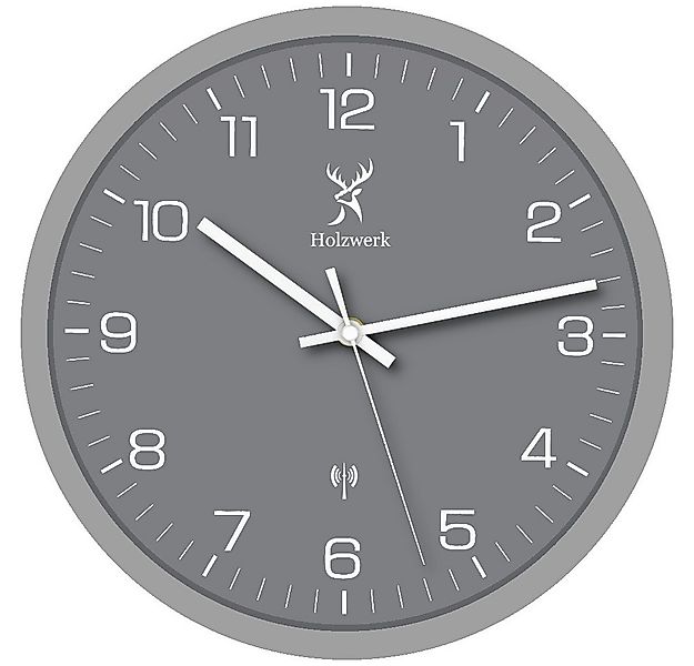 Holzwerk Funkwanduhr Designer Holz Funk Wand Uhr (Nahezu lautloses Uhrwerk, günstig online kaufen