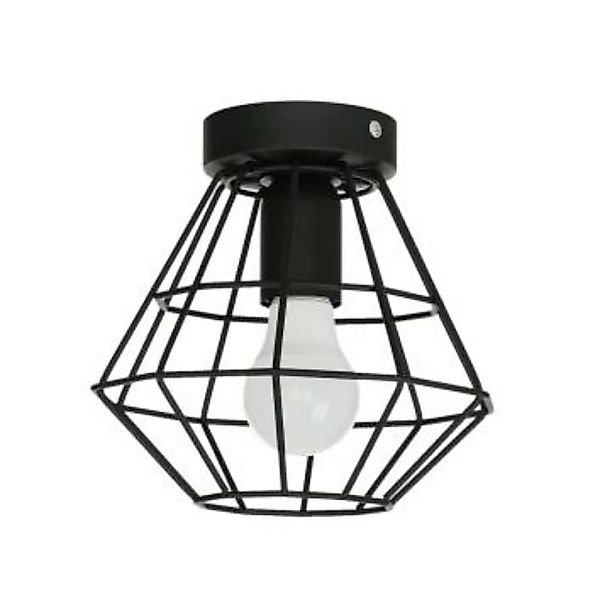 Deckenlampe Schwarz Metall Ø 20 cm Modern Wohnzimmer günstig online kaufen