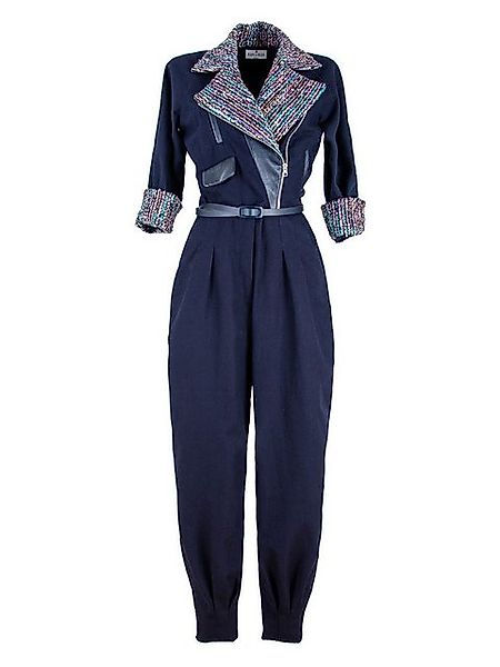 RUA & RUA Jumpsuit Bouclé-Tweed & Leder Loose Fit Overall günstig online kaufen