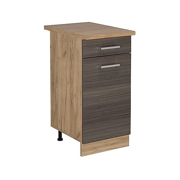 Vicco Unterschrank R-Line, Edelgrau/Goldkraft Eiche, 40 cm, AP Eiche günstig online kaufen