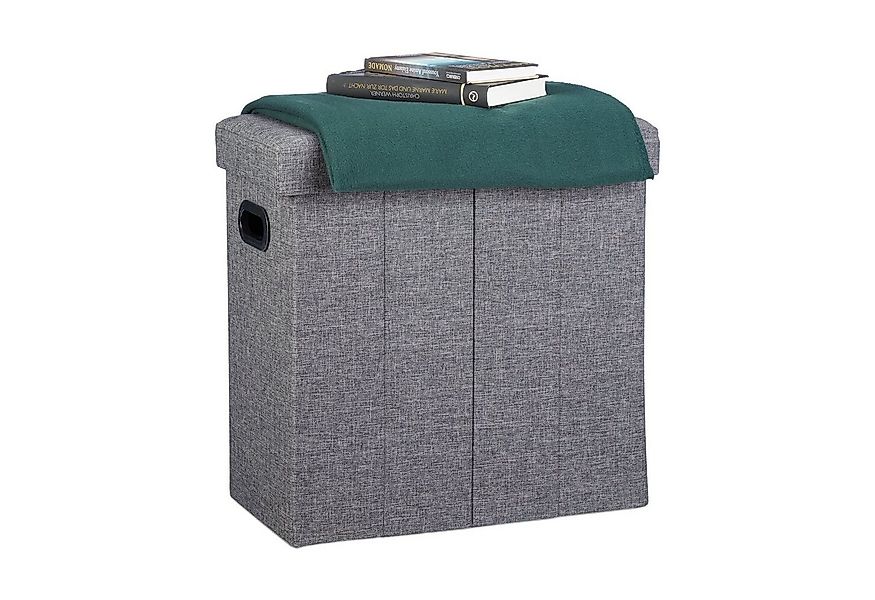 relaxdays Sitzhocker Faltbarer Sitzhocker, Dunkelgrau günstig online kaufen