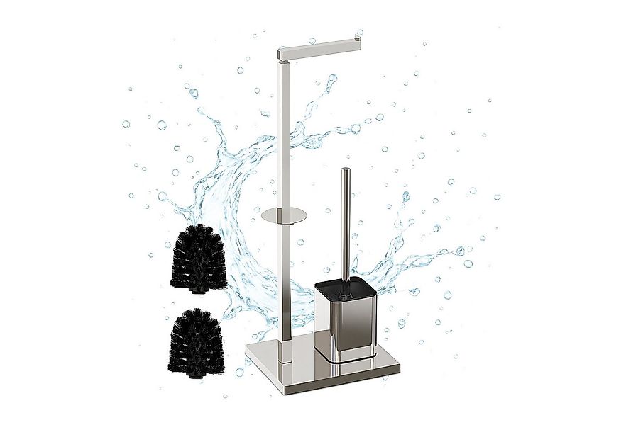 relaxdays WC-Garnitur aus Metall, silber günstig online kaufen