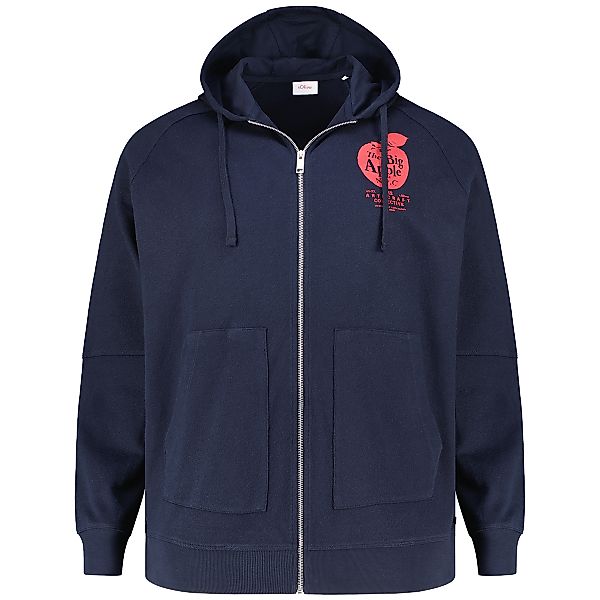 s.Oliver Kapuzenjacke aus Biobaumwolle Farbe blau Größe: 4XL günstig online kaufen