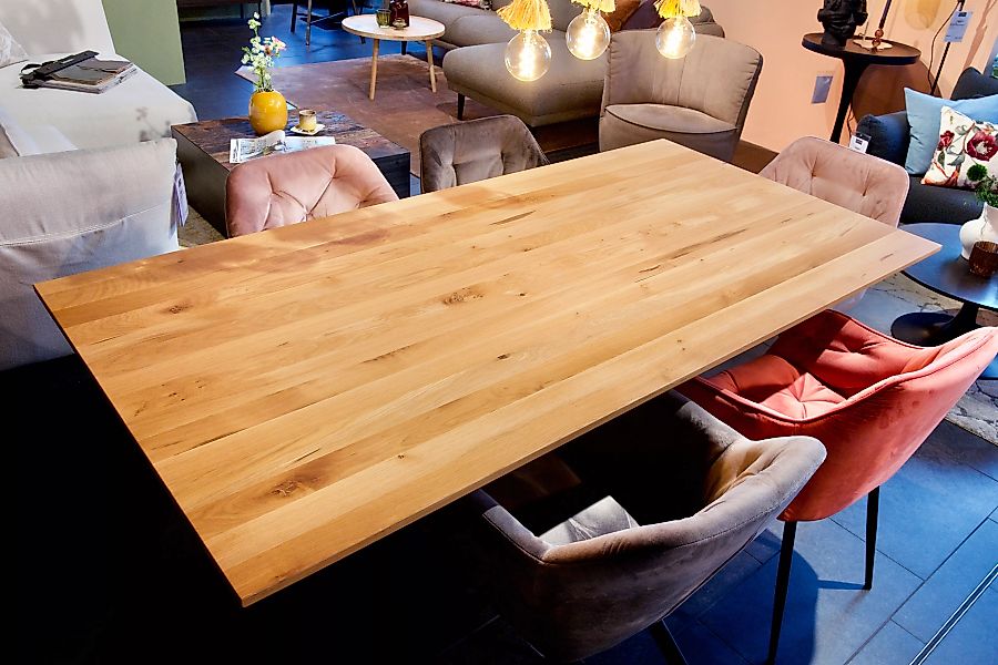 Großer Esstisch Barney 200 cm mit Eichenholzplatte günstig online kaufen