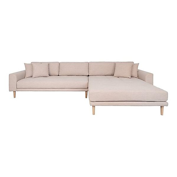 House Nordic Ecksofa in Beige, Stoff - 290x76x92cm (BxHxT) günstig online kaufen