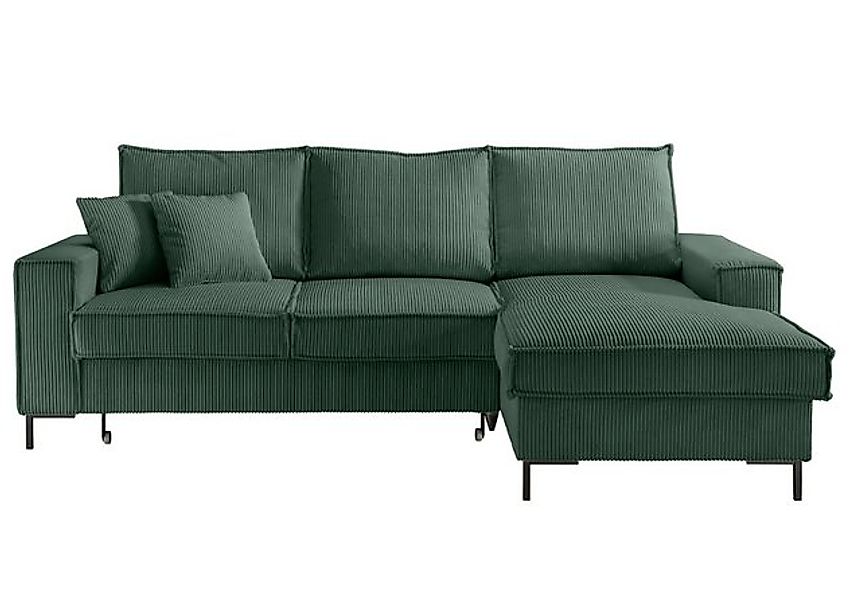 luma-home Ecksofa 17221, mit Bettfunktion und Bettkasten 240x150 cm, Wellen günstig online kaufen