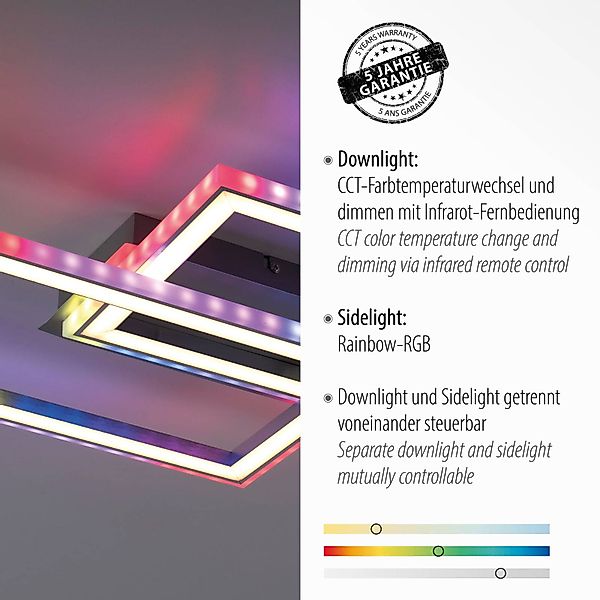 JUST LIGHT LED Deckenleuchte, LED-Leuchtmittel fest verbaut, Kaltweiß, Warm günstig online kaufen