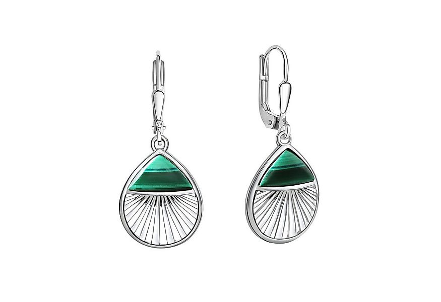 Zeeme Paar Ohrhänger 925/- Sterling Silber rhodiniert Malachit günstig online kaufen