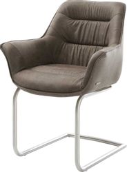 DELIFE Polsterstuhl Kaira-Flex, Freischwinger rund Edelstahl günstig online kaufen