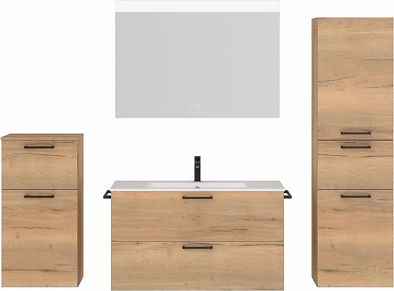 nobilia Badmöbel-Set "Tolvina" vormontiert, mit Soft-Close, 4 Stk. tlg. günstig online kaufen