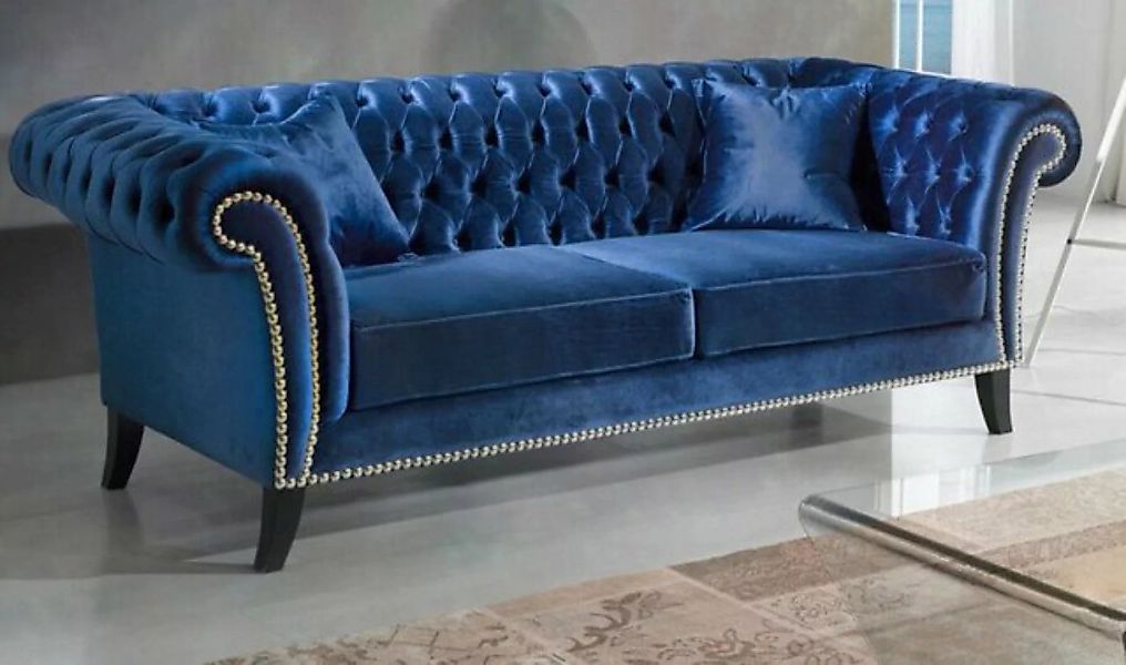 JVmoebel 3-Sitzer Design Sofa 3 Sitzer Couch Sofas Stoff Wohnzimmer Blaue T günstig online kaufen