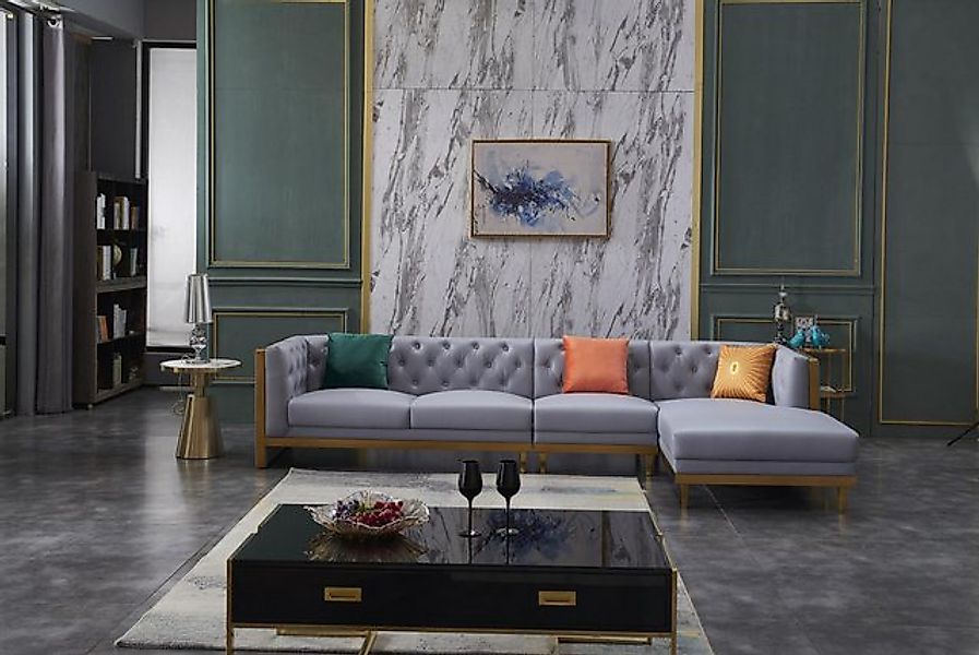 JVmoebel Ecksofa Wohnlandschaft Ecksofa L-Form Couch Sitz Polster Set Garni günstig online kaufen