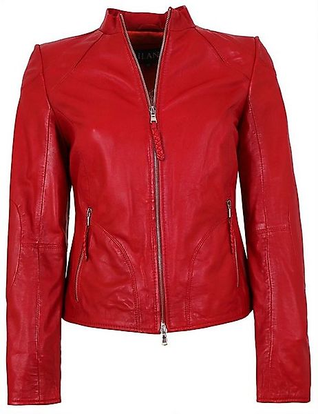 Jilani Lederjacke Niobe Echtleder Damen Lederjacke Lammnappa rot pflanzlich günstig online kaufen