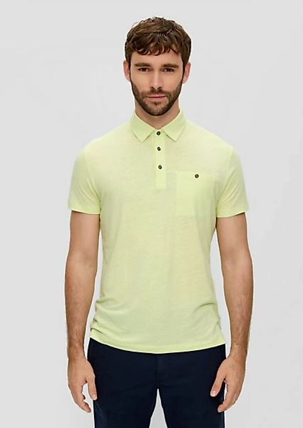 s.Oliver Kurzarmshirt Poloshirt aus Leinenmix mit Brusttasche günstig online kaufen