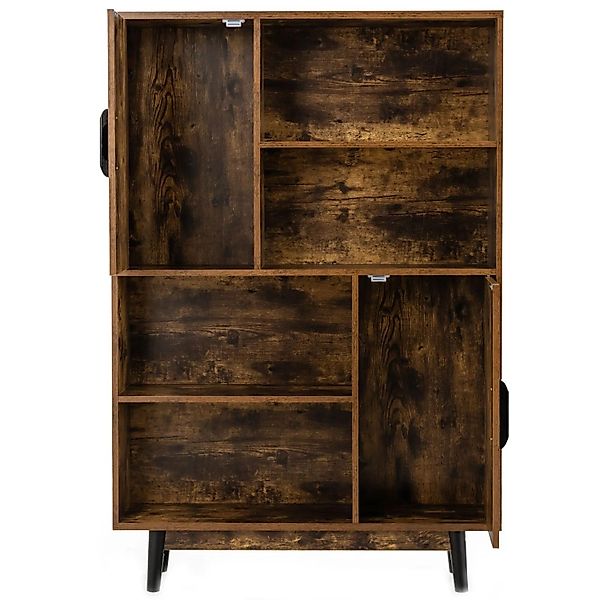 Costway Bücherschrank mit 2 Türen Kaffee 80 x 24 x 120 cm günstig online kaufen